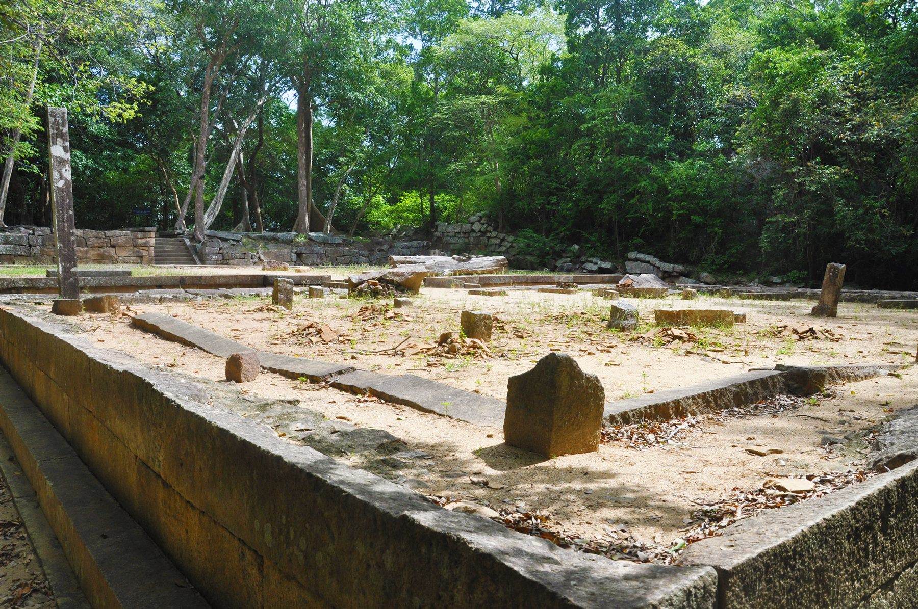 The forest and ruined terraces of Ritigala, an ancient hermitage of ascetic monks in the dry zone.
